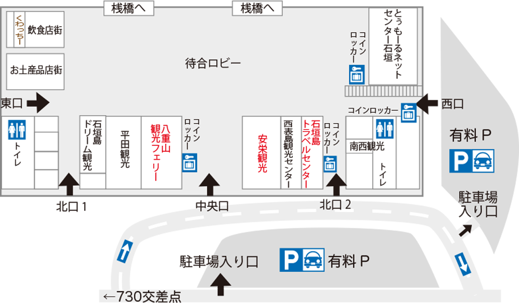 ユーグレナ石垣港離島ターミナル見取り図